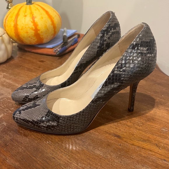 Jimmy Choo Python Closed Toe Heels Size 36 1/2 - Picture 2 of 5